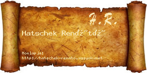 Hatschek Renátó névjegykártya